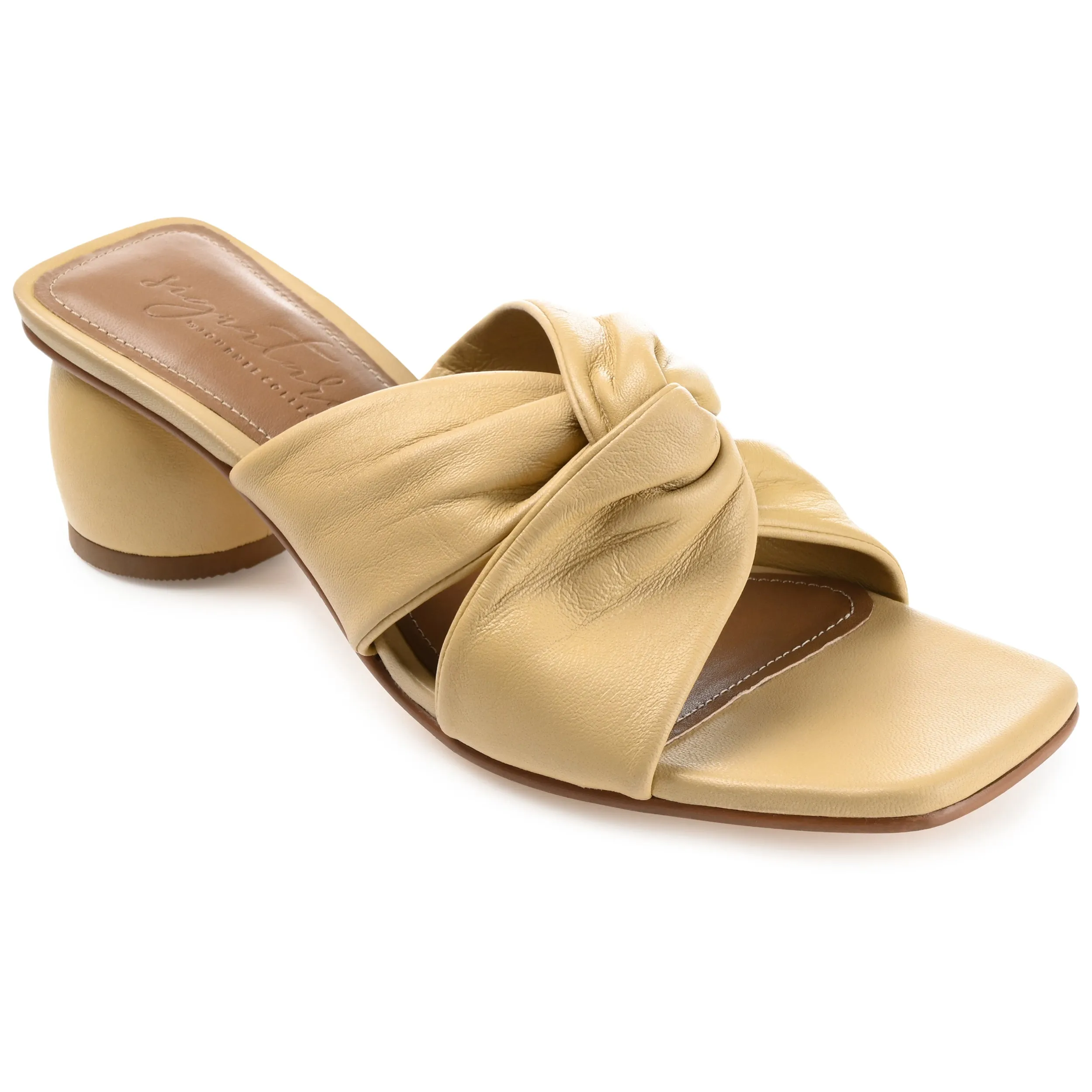 CHARLIZE BLOCK HEEL MULES IN LEATHER