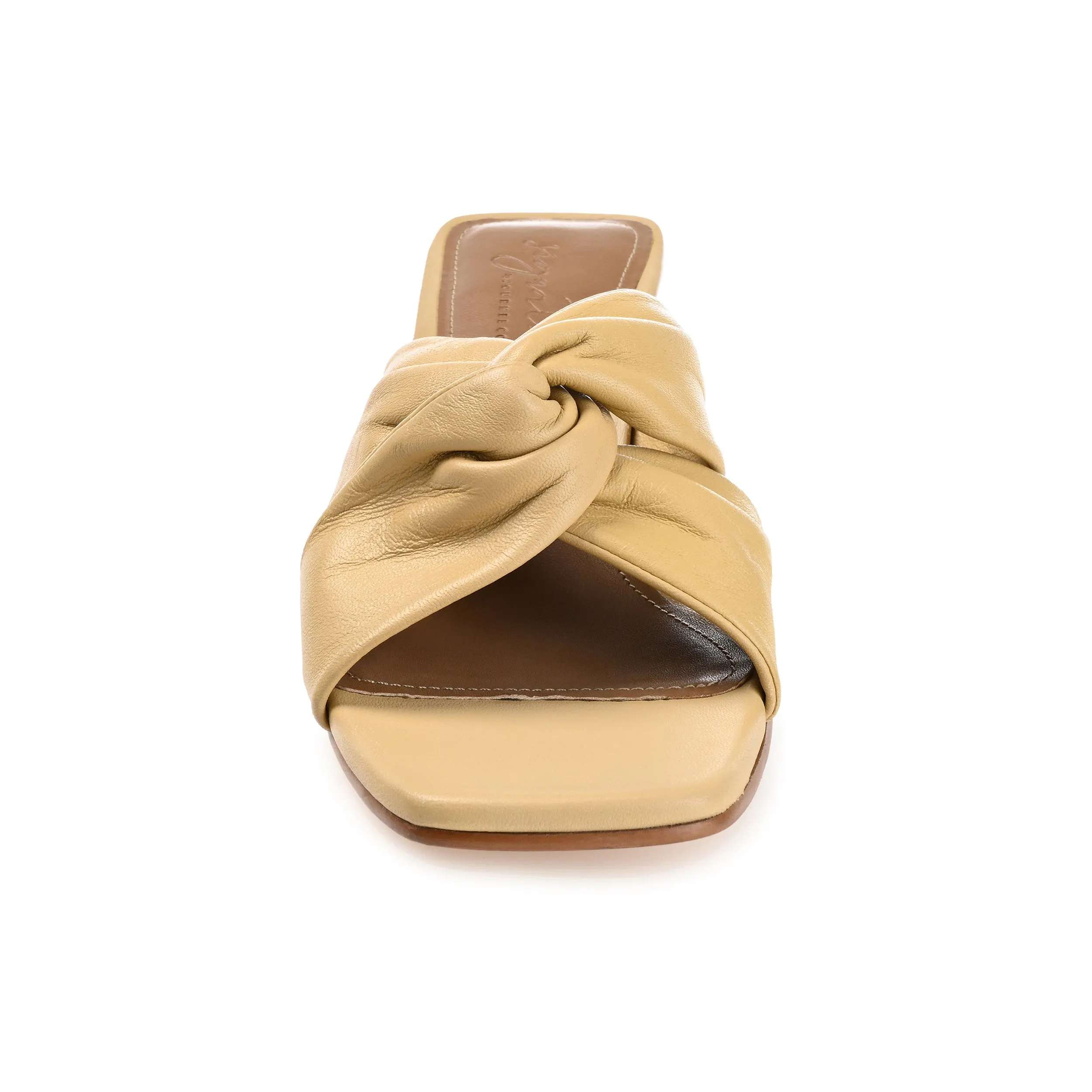 CHARLIZE BLOCK HEEL MULES IN LEATHER