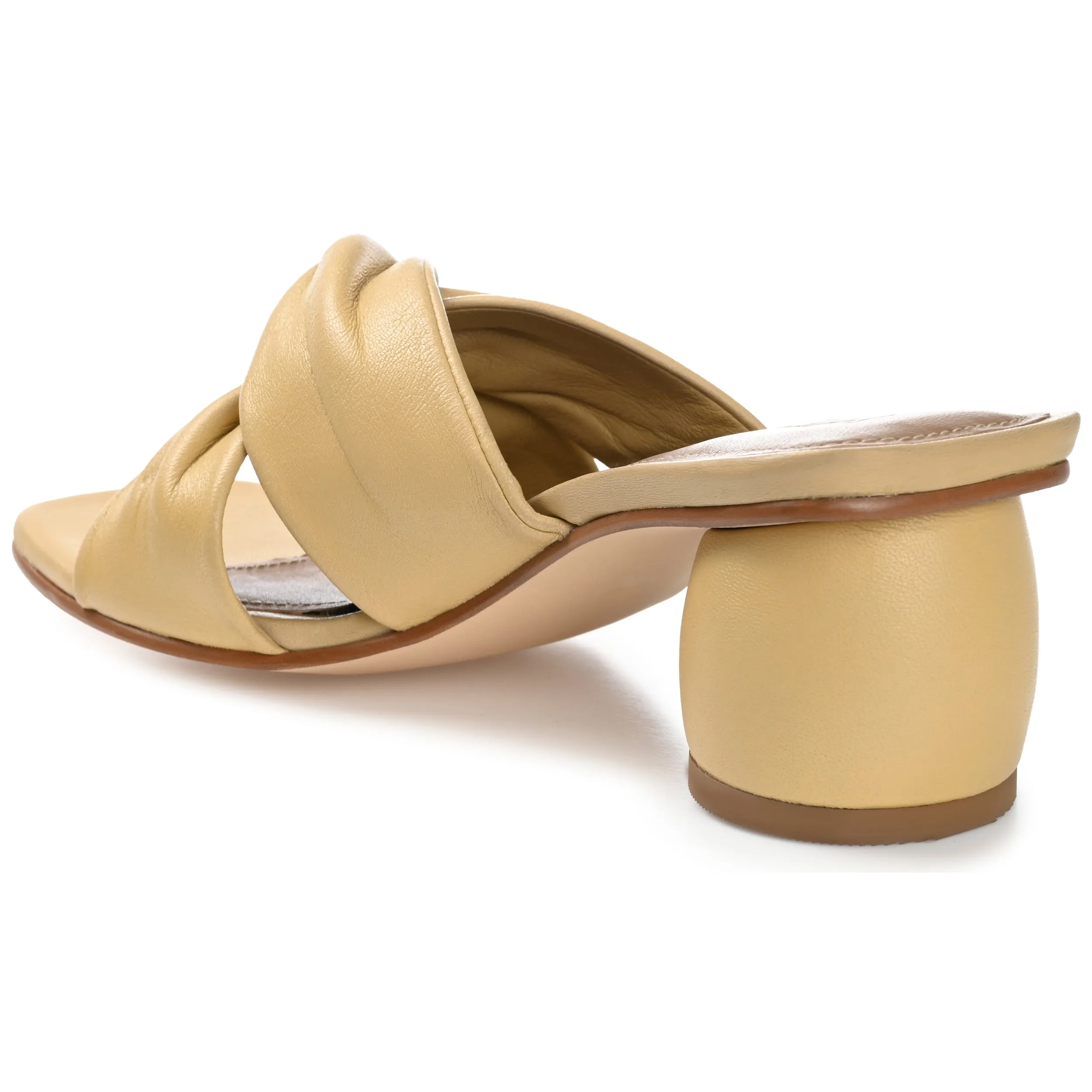 CHARLIZE BLOCK HEEL MULES IN LEATHER