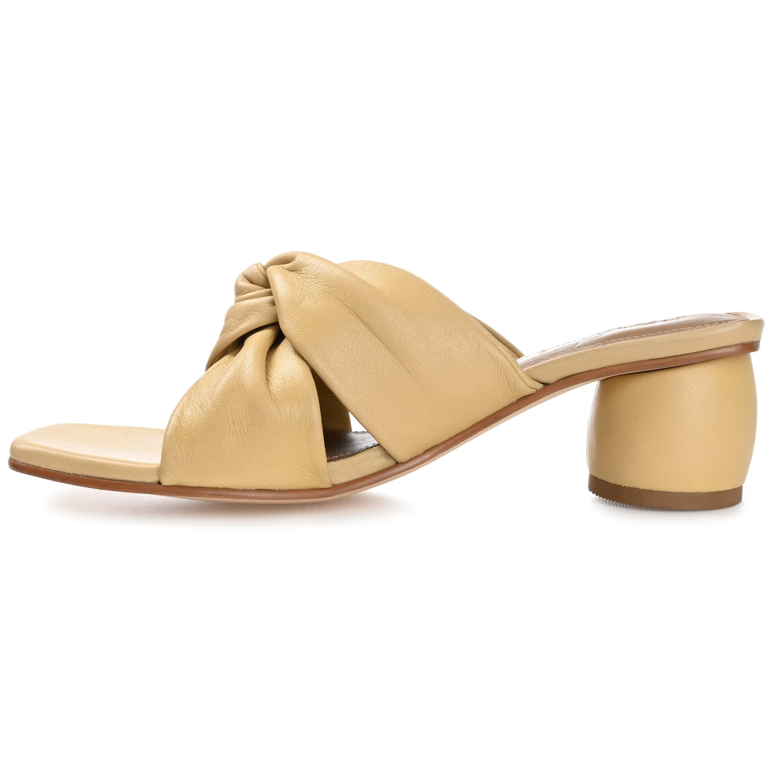 CHARLIZE BLOCK HEEL MULES IN LEATHER