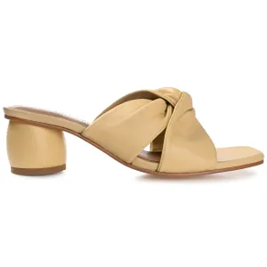 CHARLIZE BLOCK HEEL MULES IN LEATHER