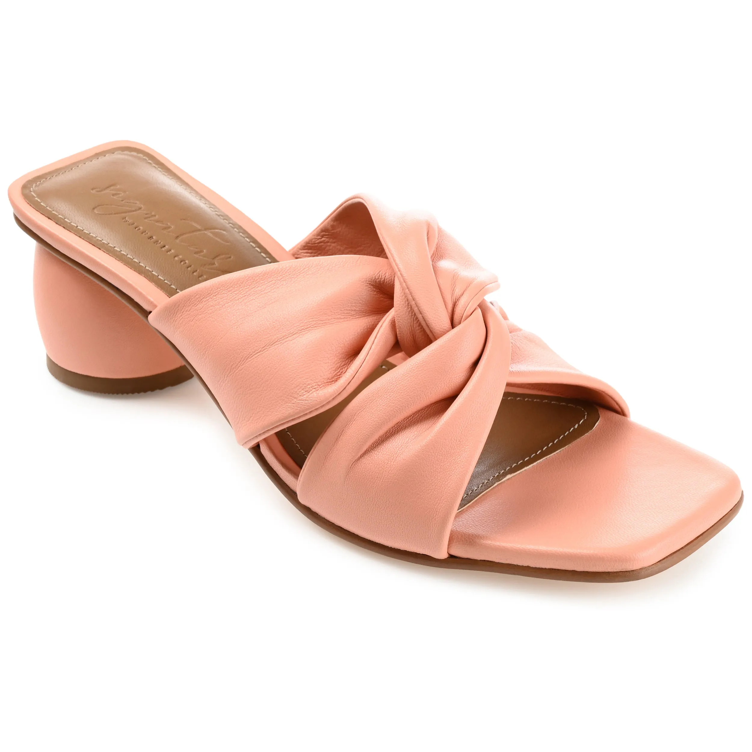 CHARLIZE BLOCK HEEL MULES IN LEATHER