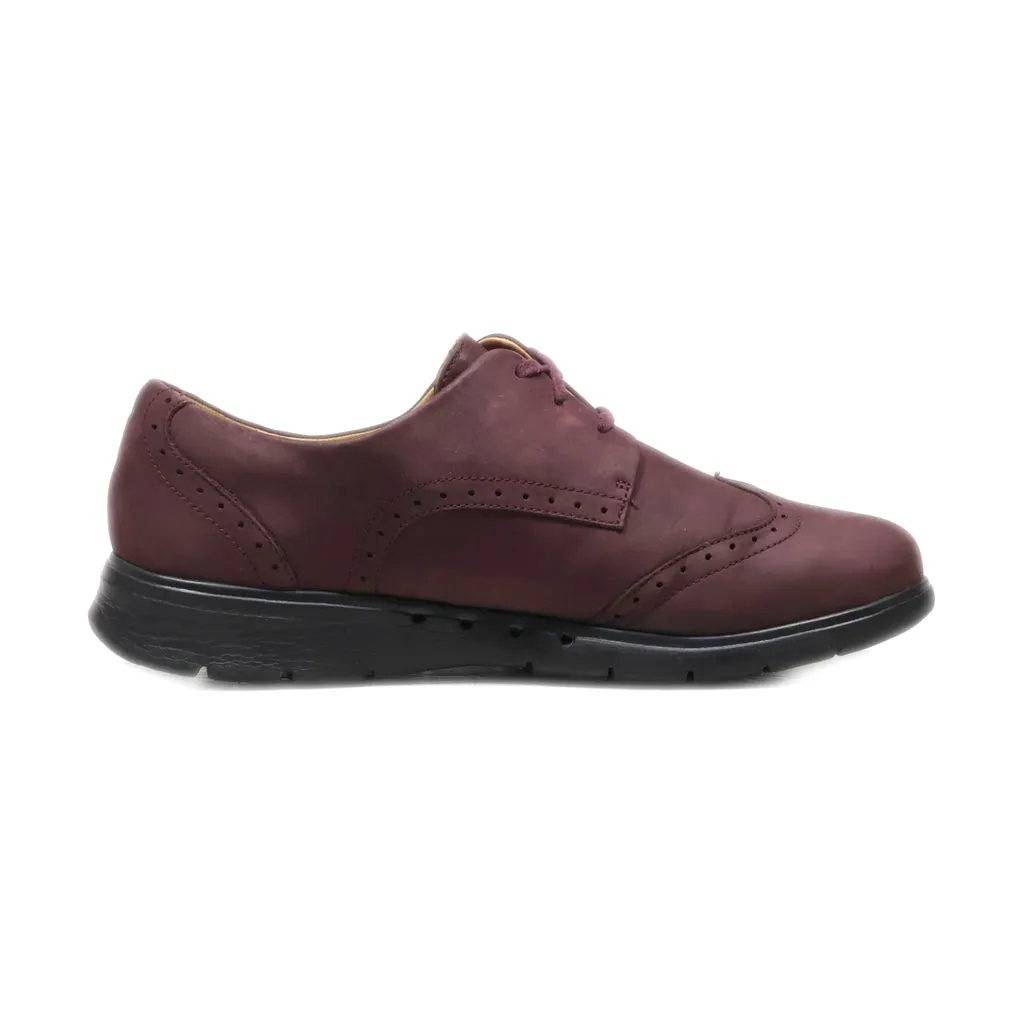Clarks Lace Ups Leather Maroon Colour For Women