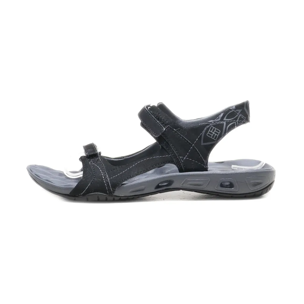Columbia Flat Sandals Leather Black Colour For Women
