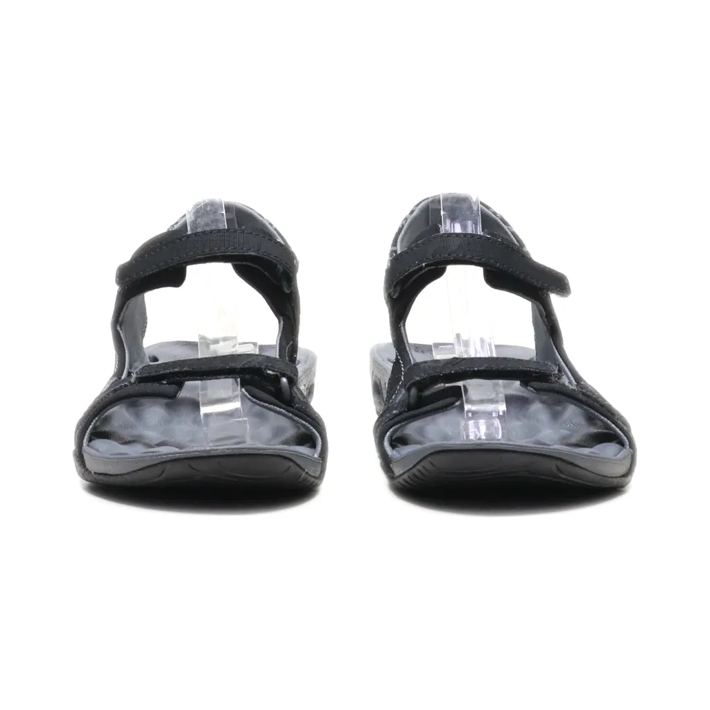 Columbia Flat Sandals Leather Black Colour For Women