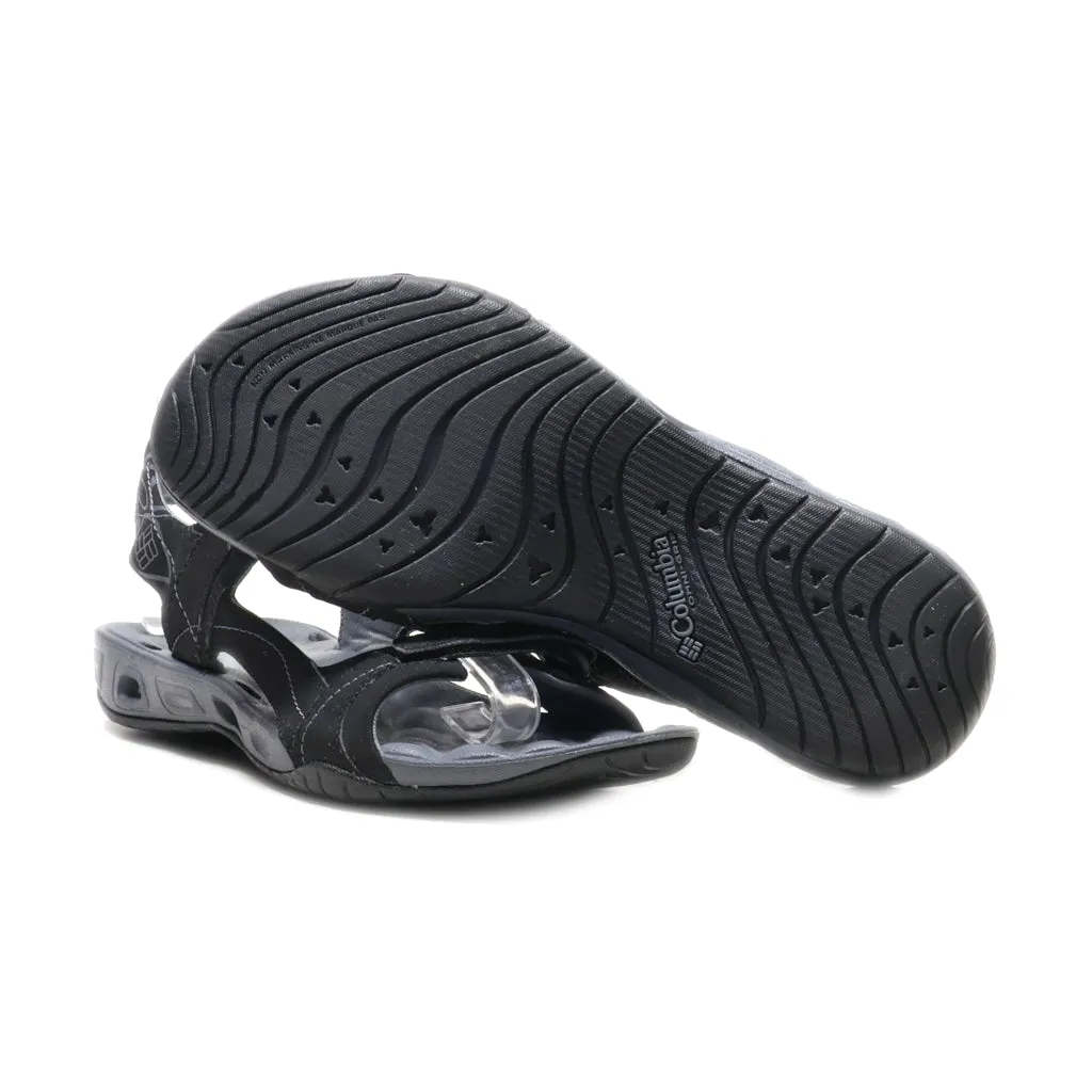 Columbia Flat Sandals Leather Black Colour For Women