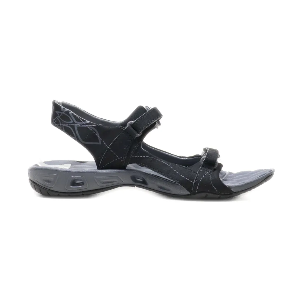 Columbia Flat Sandals Leather Black Colour For Women
