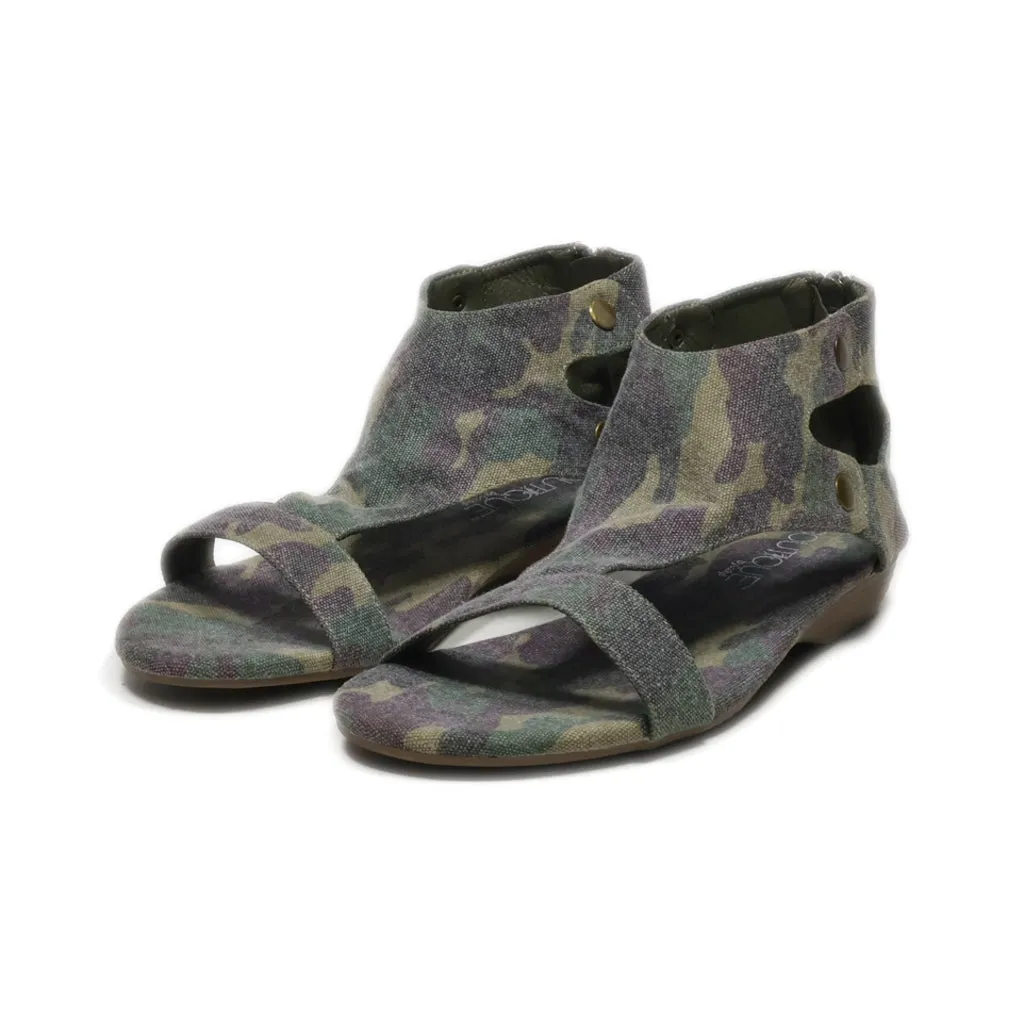 Corkys Flat Sandals Fabric Grey Colour For Women