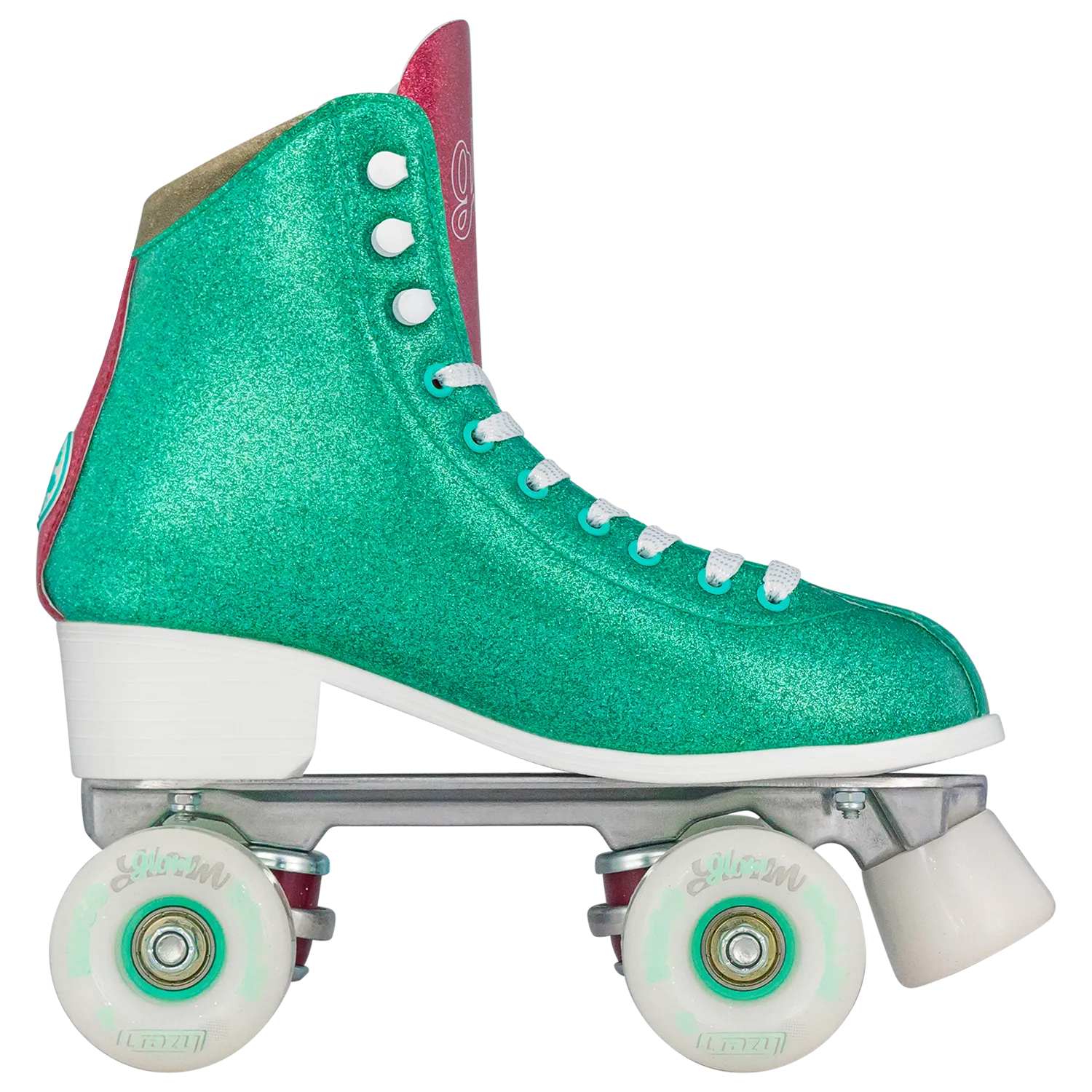 Crazy Glam Roller Skates Teal/Pink