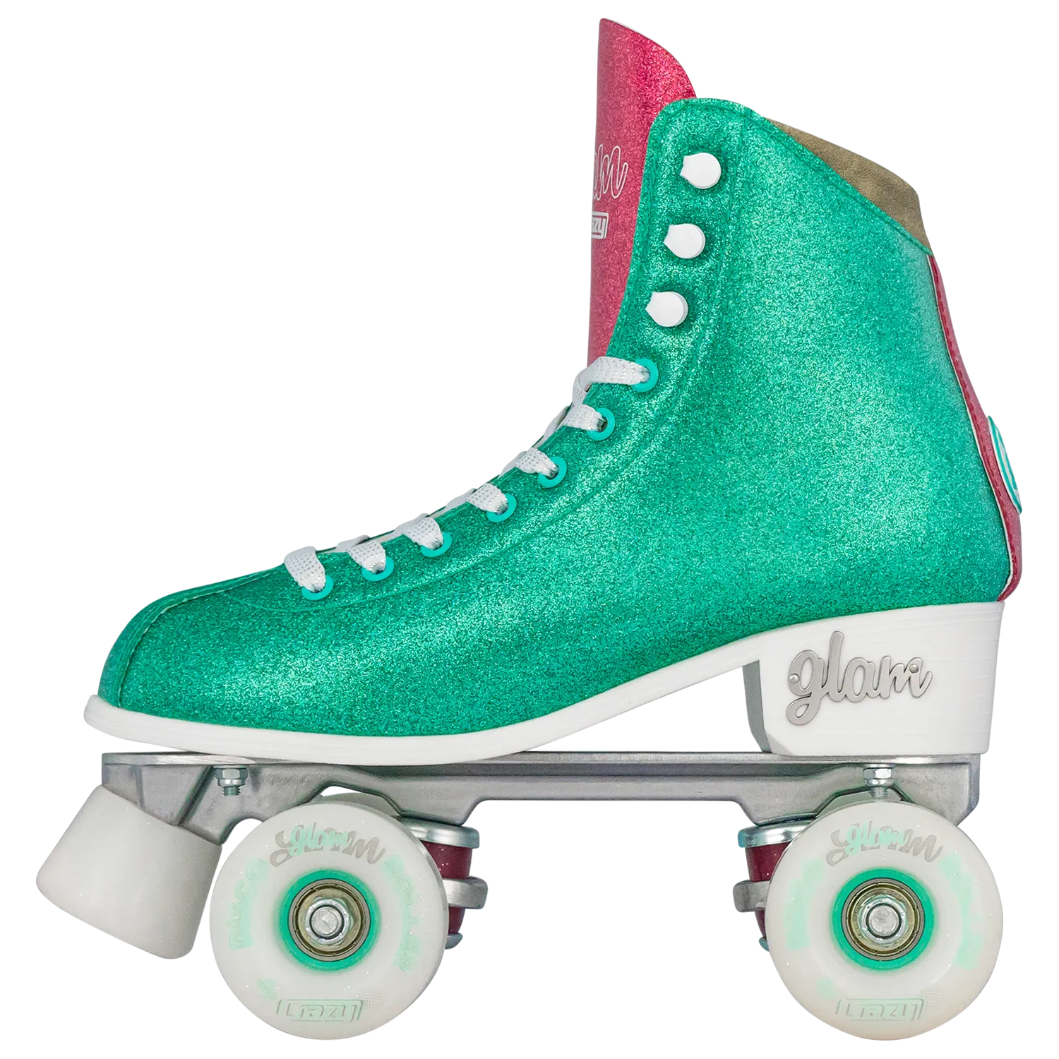 Crazy Glam Roller Skates Teal/Pink