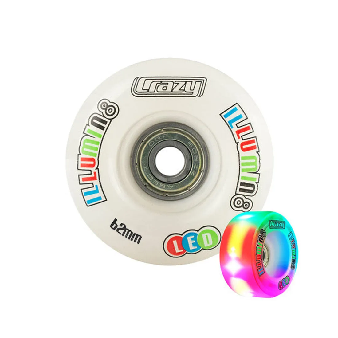 Crazy Illumin8 62mm LED Light Up Wheels 2pk