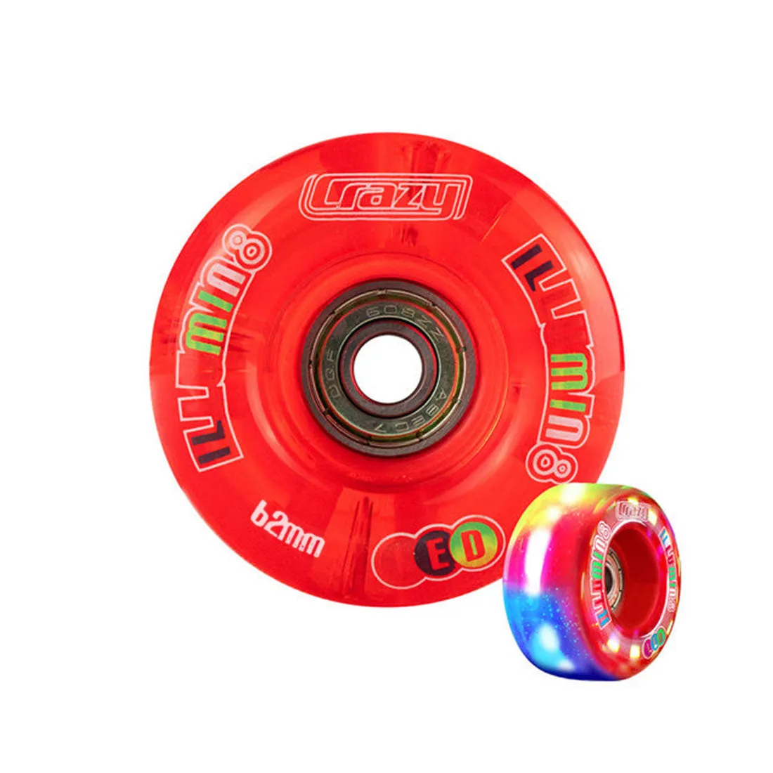 Crazy Illumin8 62mm LED Light Up Wheels 2pk
