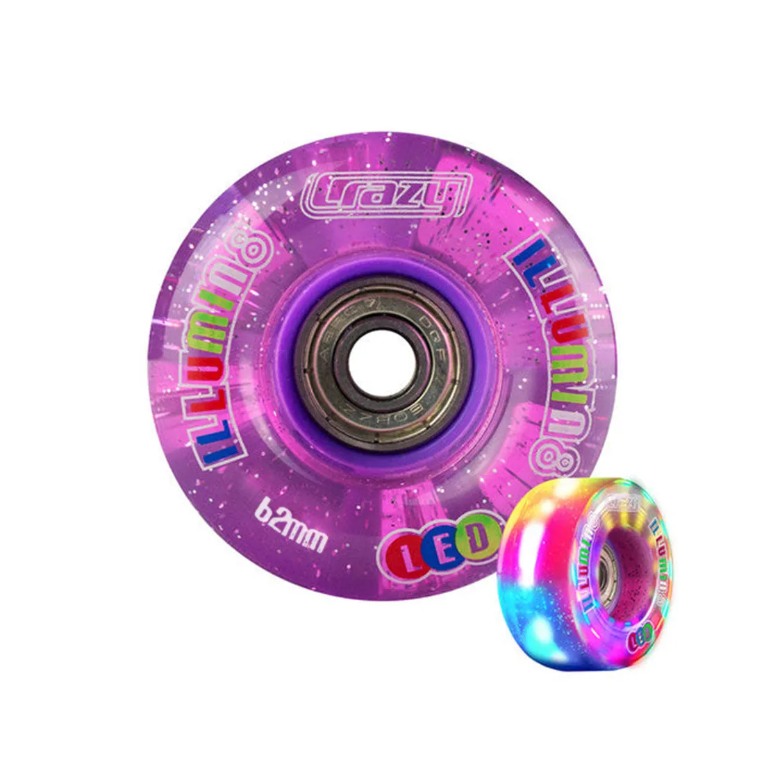 Crazy Illumin8 62mm LED Light Up Wheels 2pk
