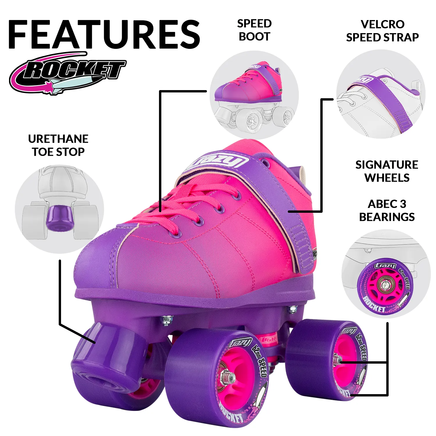Crazy Rocket Adult - Pink/Purple