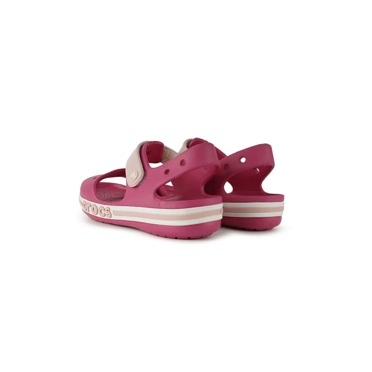 Crocs Bayaband Strap Flat Sandals Rubber Pink Colour For Kids