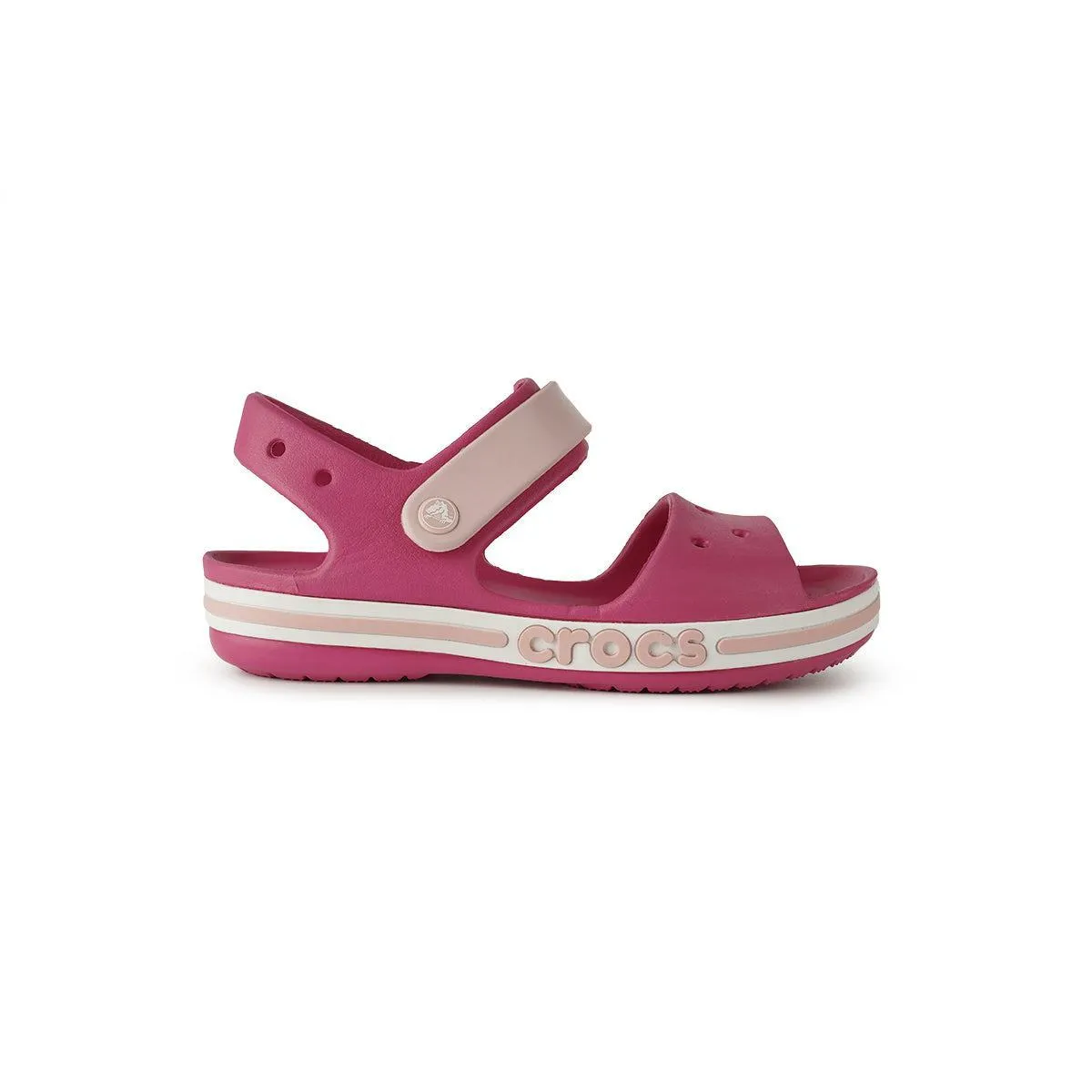 Crocs Bayaband Strap Flat Sandals Rubber Pink Colour For Kids