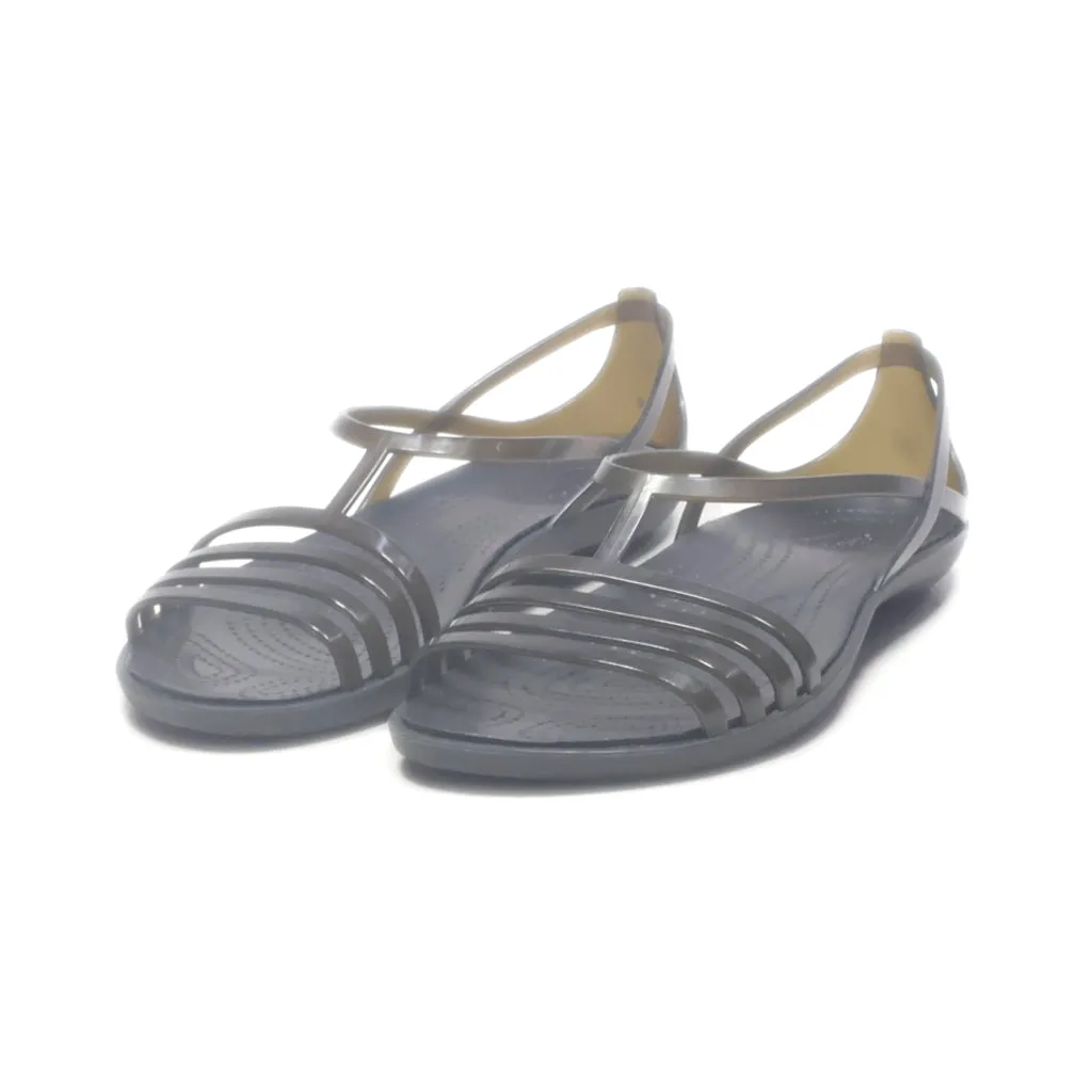 Crocs Isabella Flat Sandals Rubber Black Colour For Women