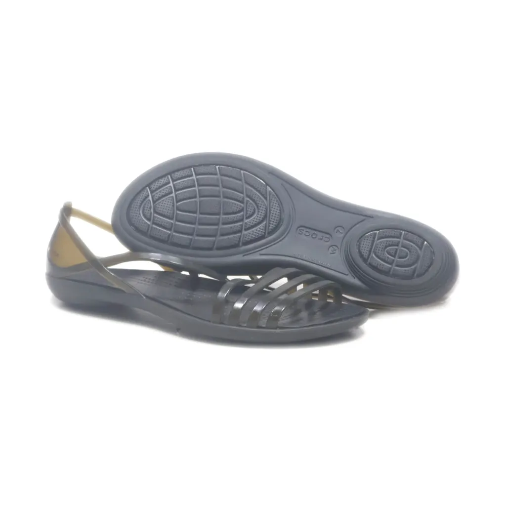 Crocs Isabella Flat Sandals Rubber Black Colour For Women