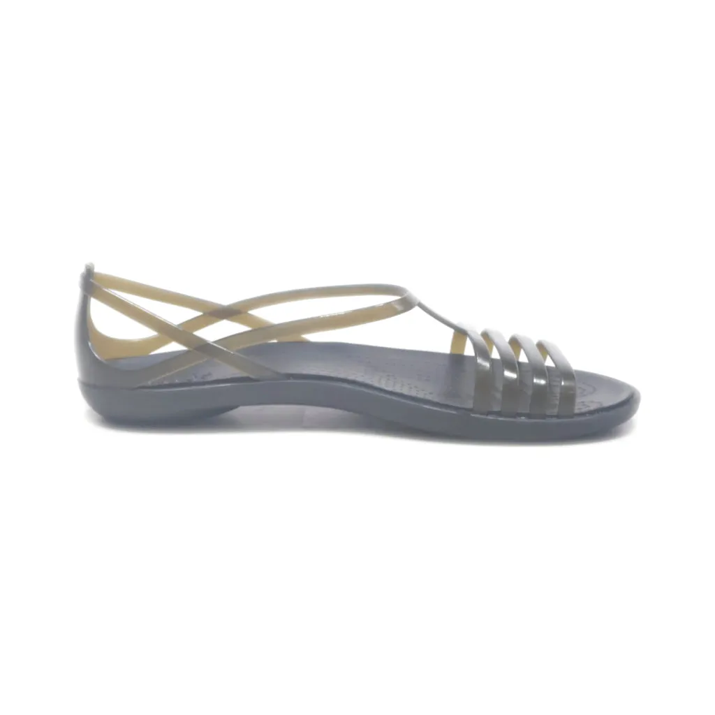 Crocs Isabella Flat Sandals Rubber Black Colour For Women