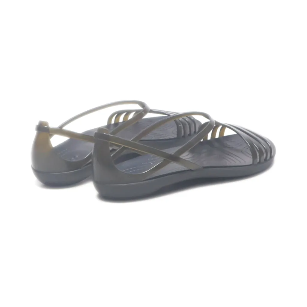 Crocs Isabella Flat Sandals Rubber Black Colour For Women