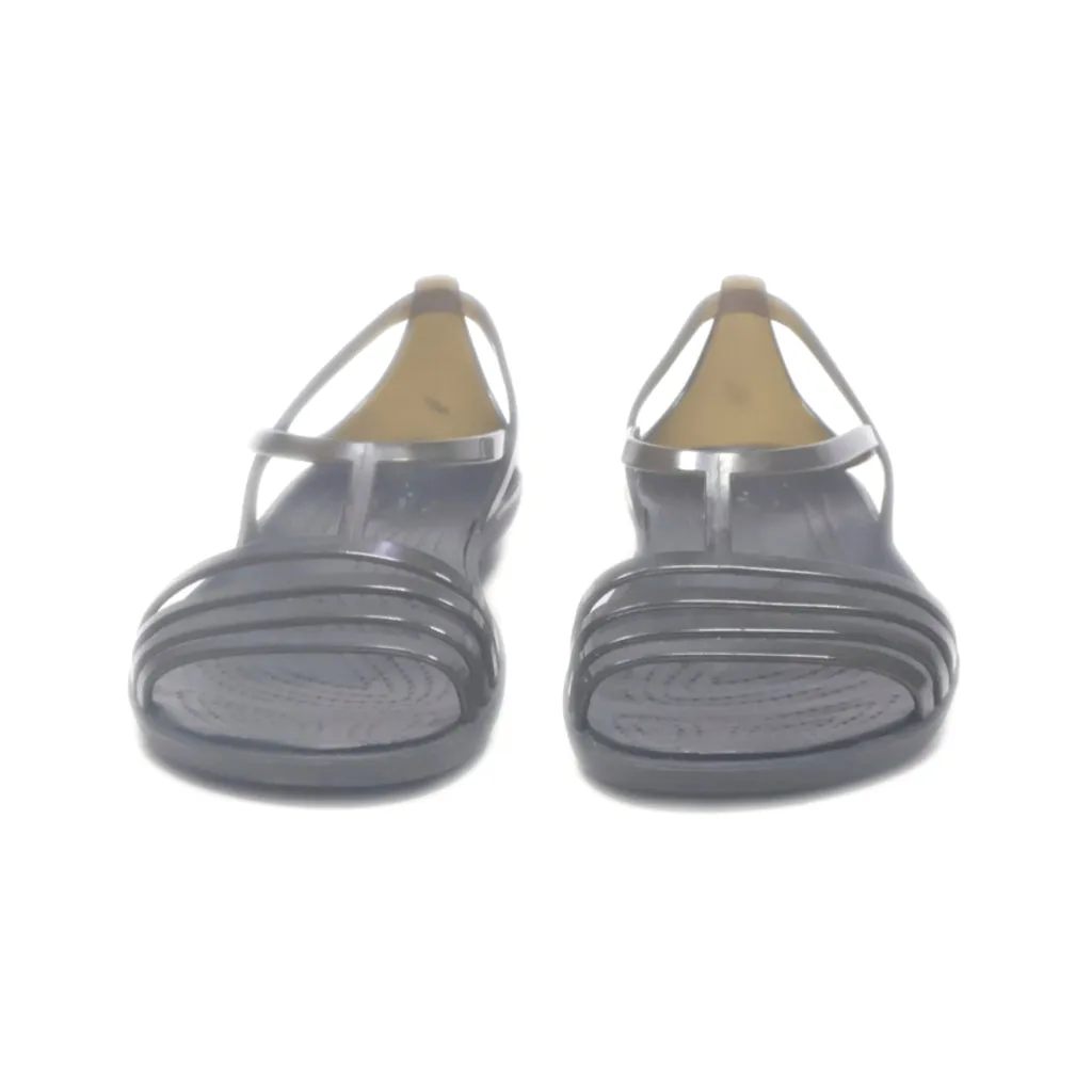 Crocs Isabella Flat Sandals Rubber Black Colour For Women