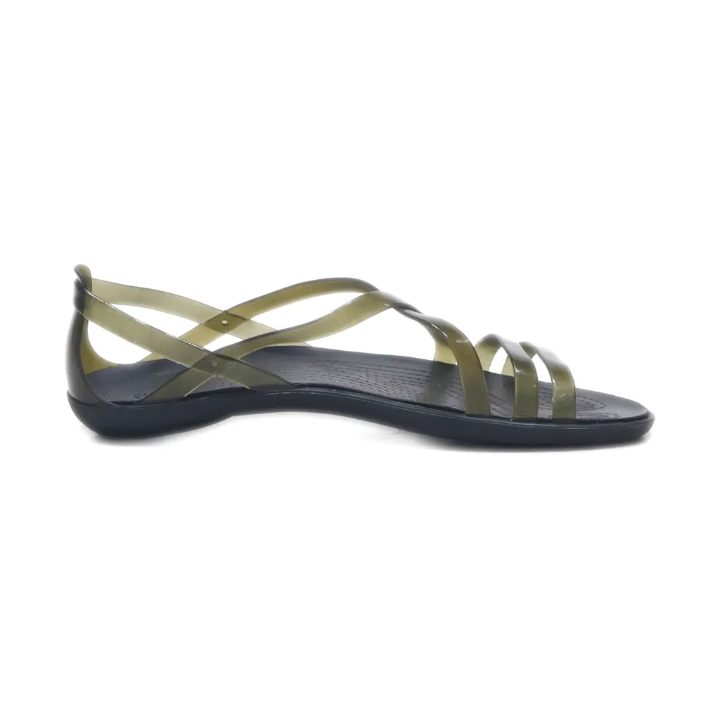 Crocs Isabella Flat Sandals Rubber Green Colour For Women