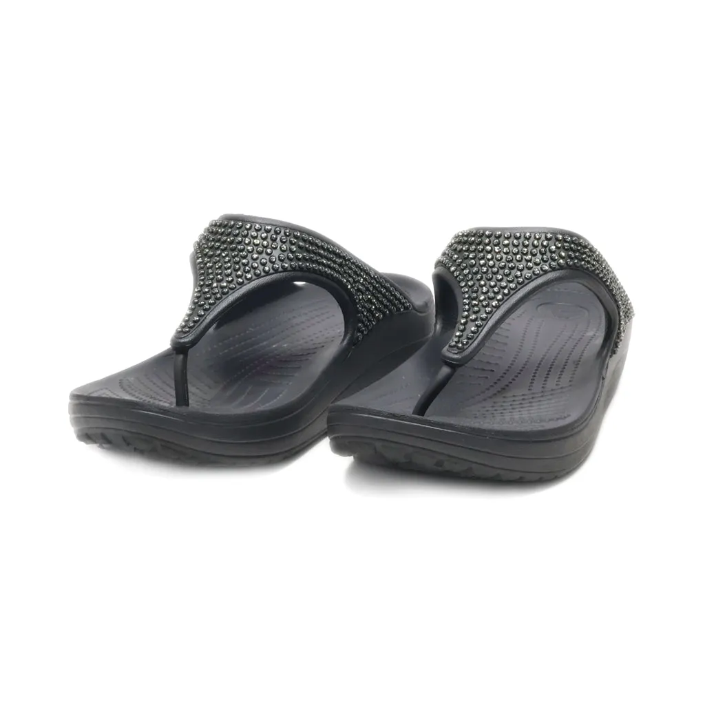 Crocs Monterey Shimmer Wedge Sandals Eva Black Colour For Women