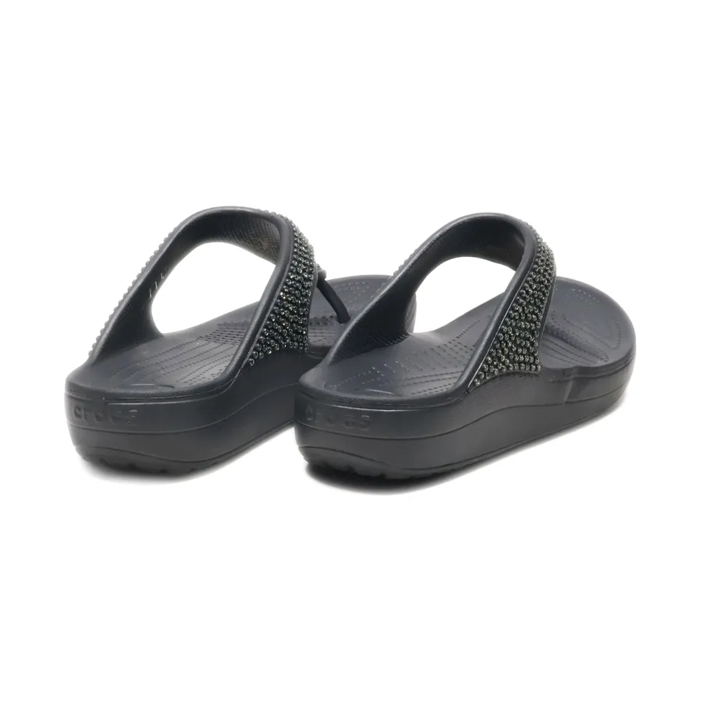 Crocs Monterey Shimmer Wedge Sandals Eva Black Colour For Women