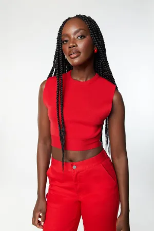 CROPPED OPEN BACK TOP