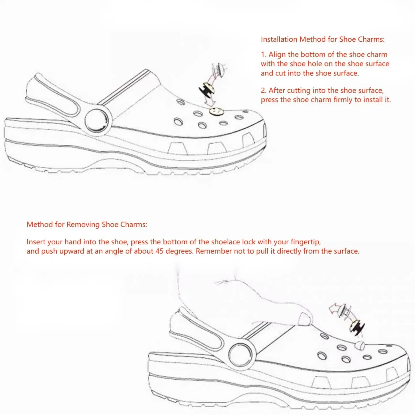 Cute Crocs Sandals Shoe Decoration W455