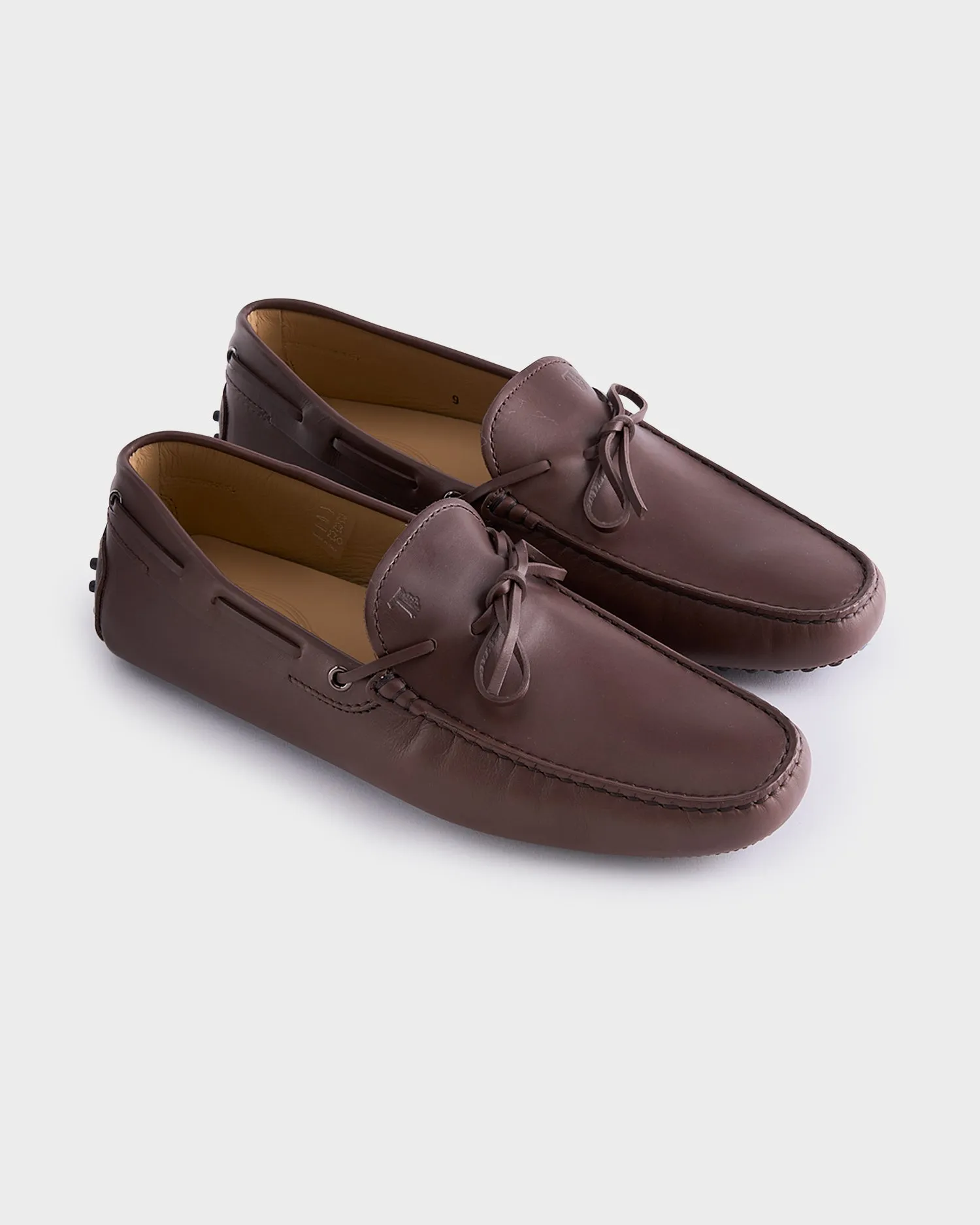 Dark Brown Leather New Gommini Driving Shows