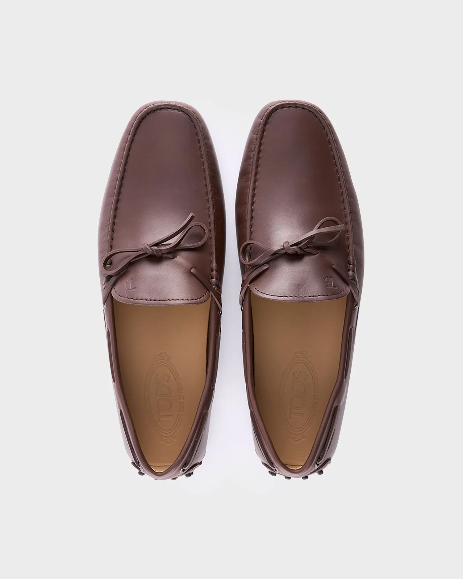 Dark Brown Leather New Gommini Driving Shows