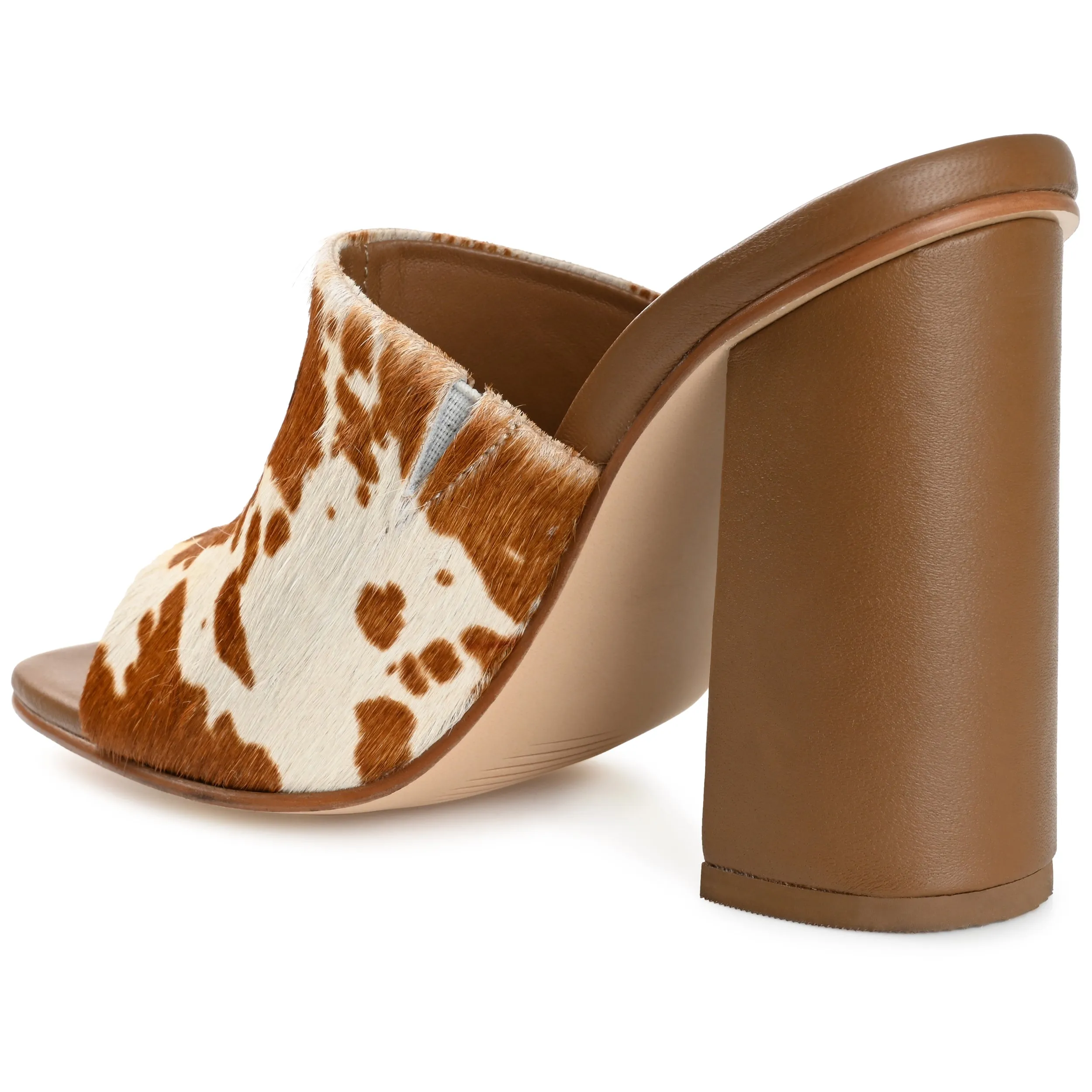 DEENA BLOCK HEELED MULES IN LEATHER