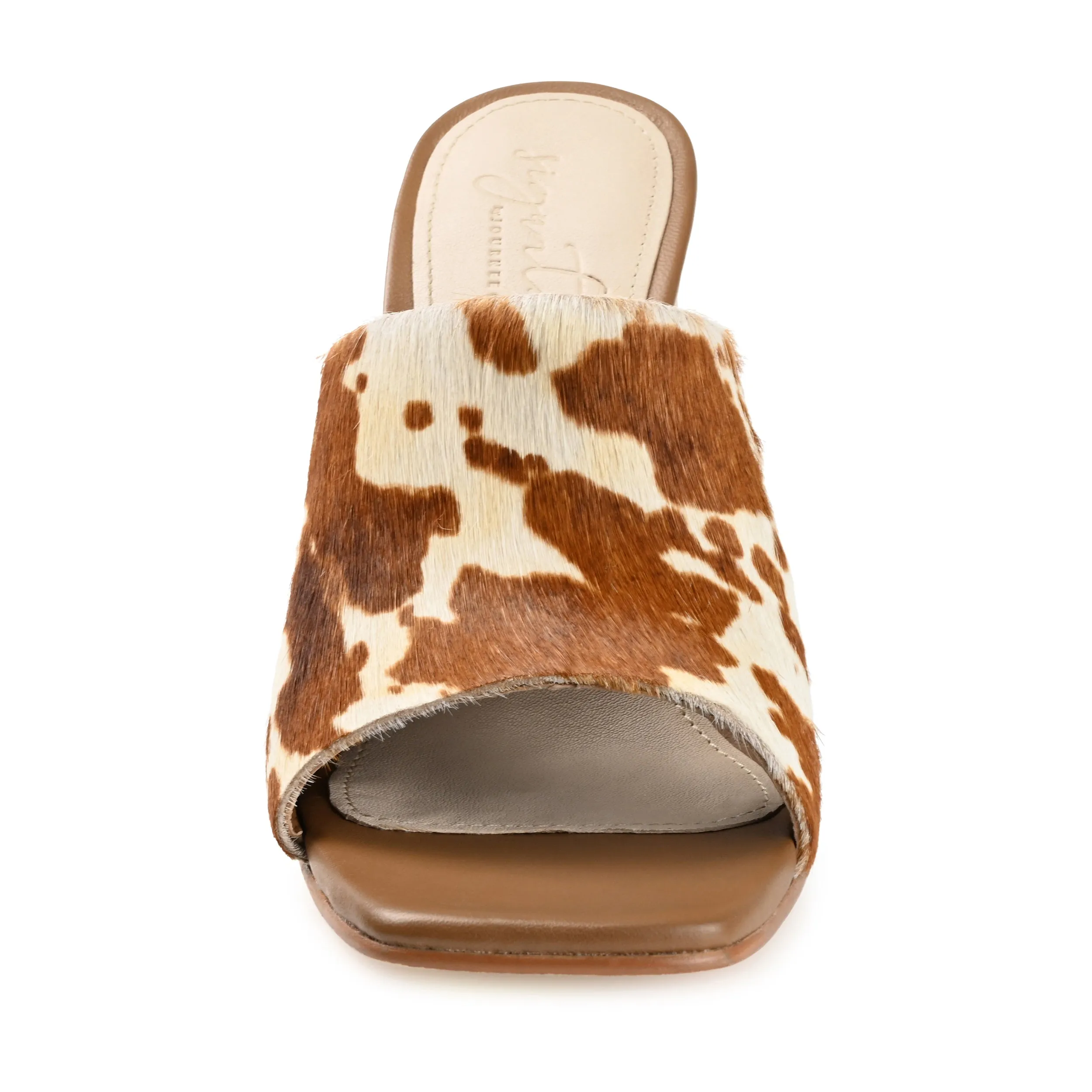 DEENA BLOCK HEELED MULES IN LEATHER