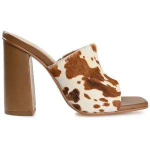 DEENA BLOCK HEELED MULES IN LEATHER
