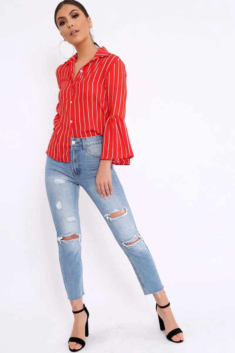 Denim Blue Bum Ripped Jeans - Jamani