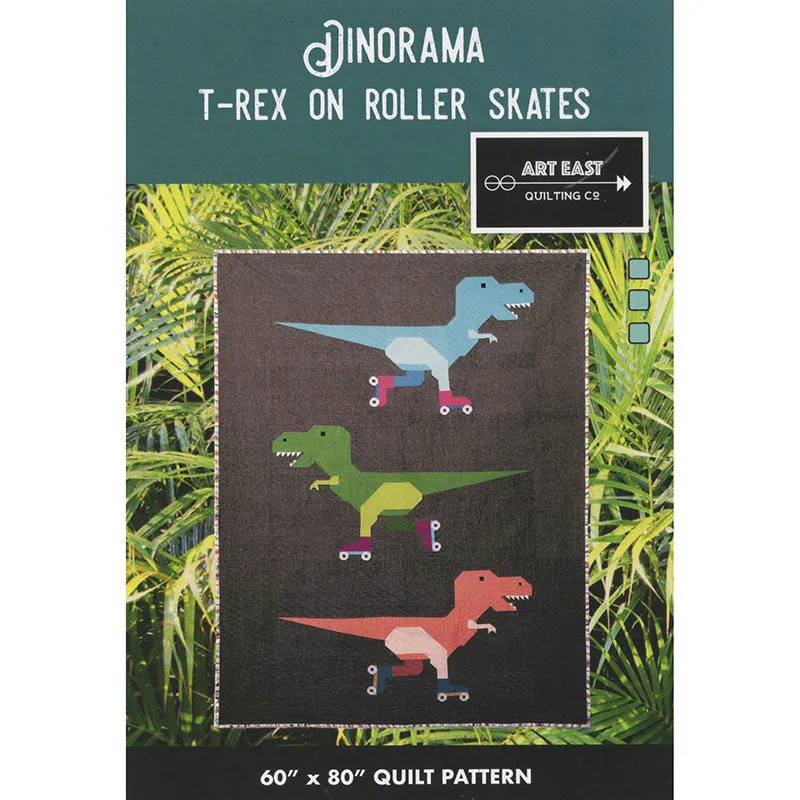 Dinorama - T-Rex on Roller Skates Quilt Pattern