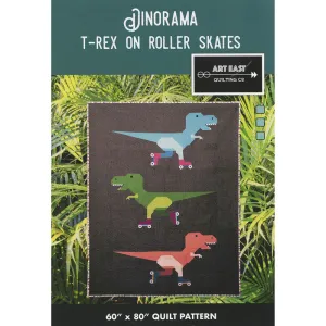 Dinorama - T-Rex on Roller Skates Quilt Pattern