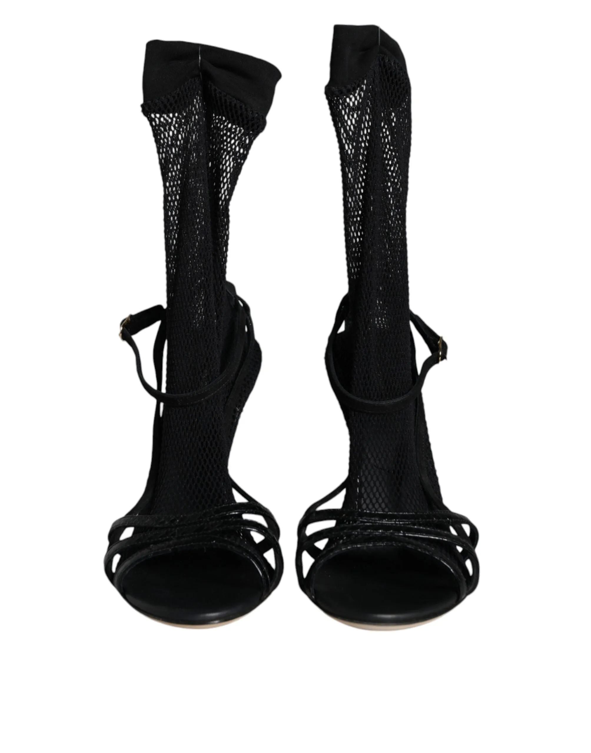 Dolce & Gabbana Mesh Stiletto Ankle Sandals