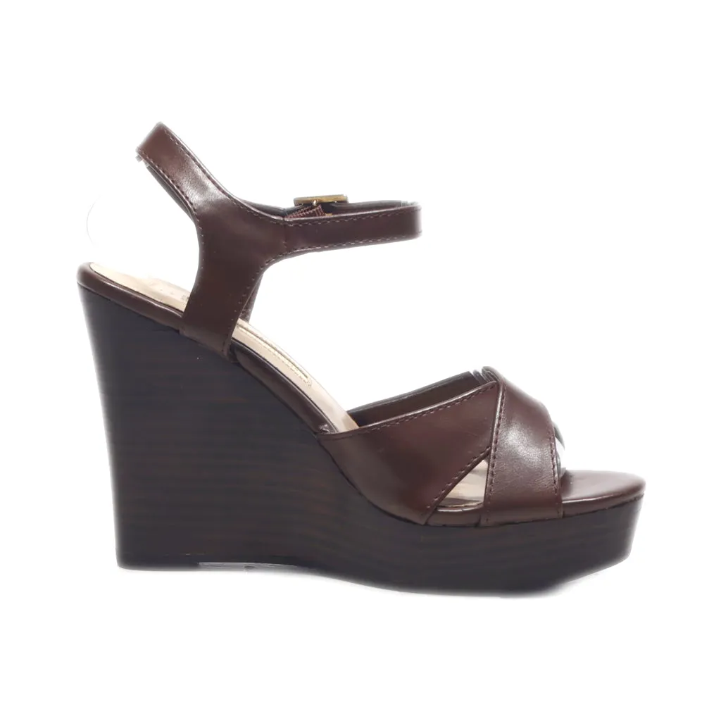 Dorothy Perkins Wedge Sandals Leather Brown Colour For Women