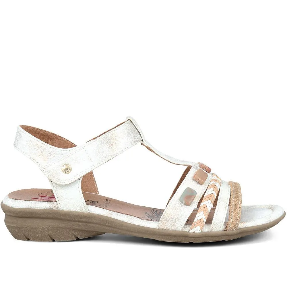 Embellished T-Bar Sandals - CENTR37019 / 323 340