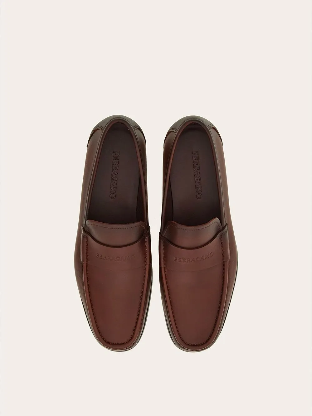 Ferragamo Classic Brown Leather Moccasins for Men - SS24 Collection
