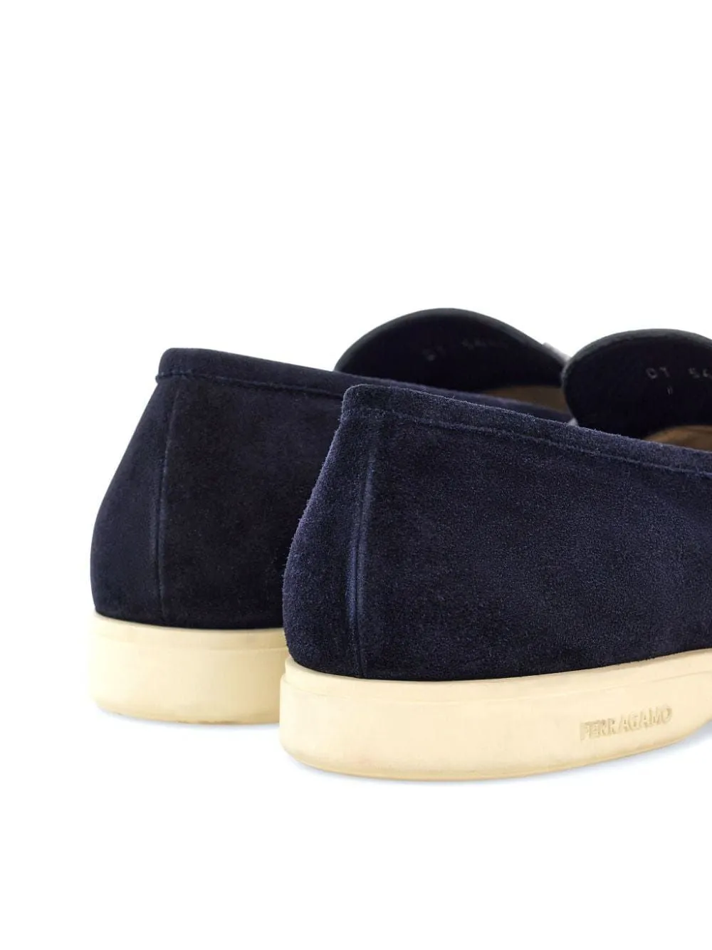 Ferragamo Cosimo Navy Suede Moccasins