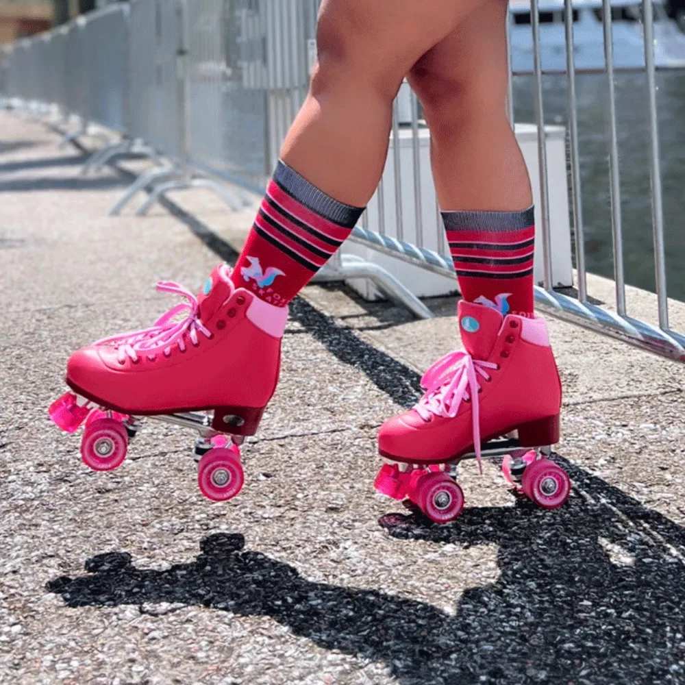 Fire Red Roller Skates
