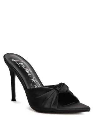 First Crush Satin Knot High Heeled Sandals