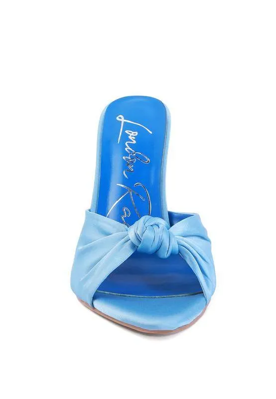 First Crush Satin Knot High Heeled Sandals