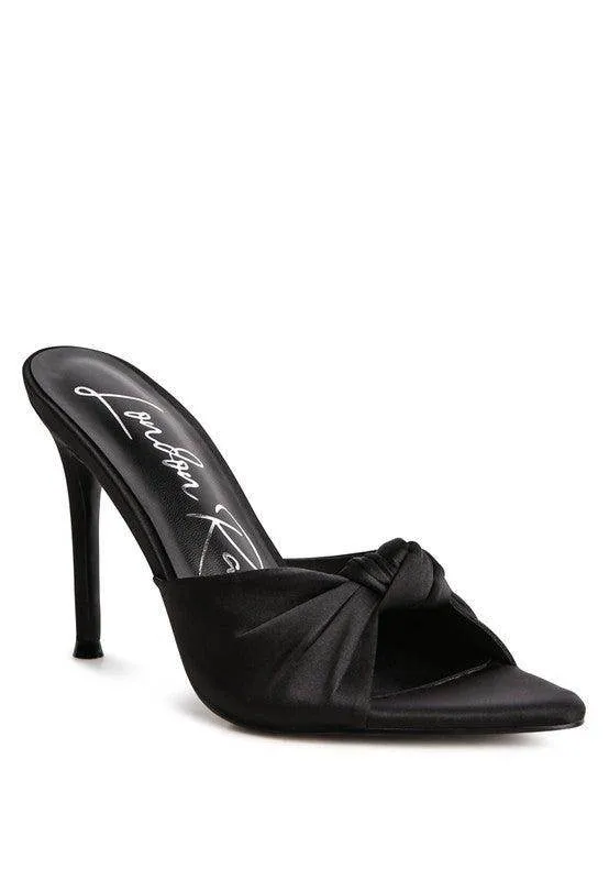 First Crush Satin Knot High Heeled Sandals
