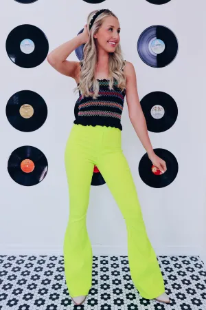 Flamingo Flare Jeans - Neon Yellow