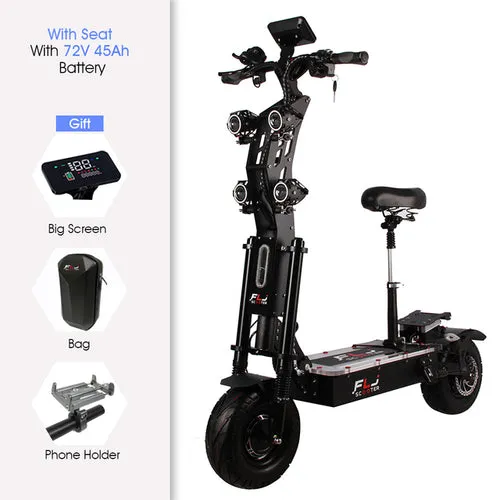 FLJ Upgraded 8000W 13inch fat wheel 72V Electric Scooter with 90