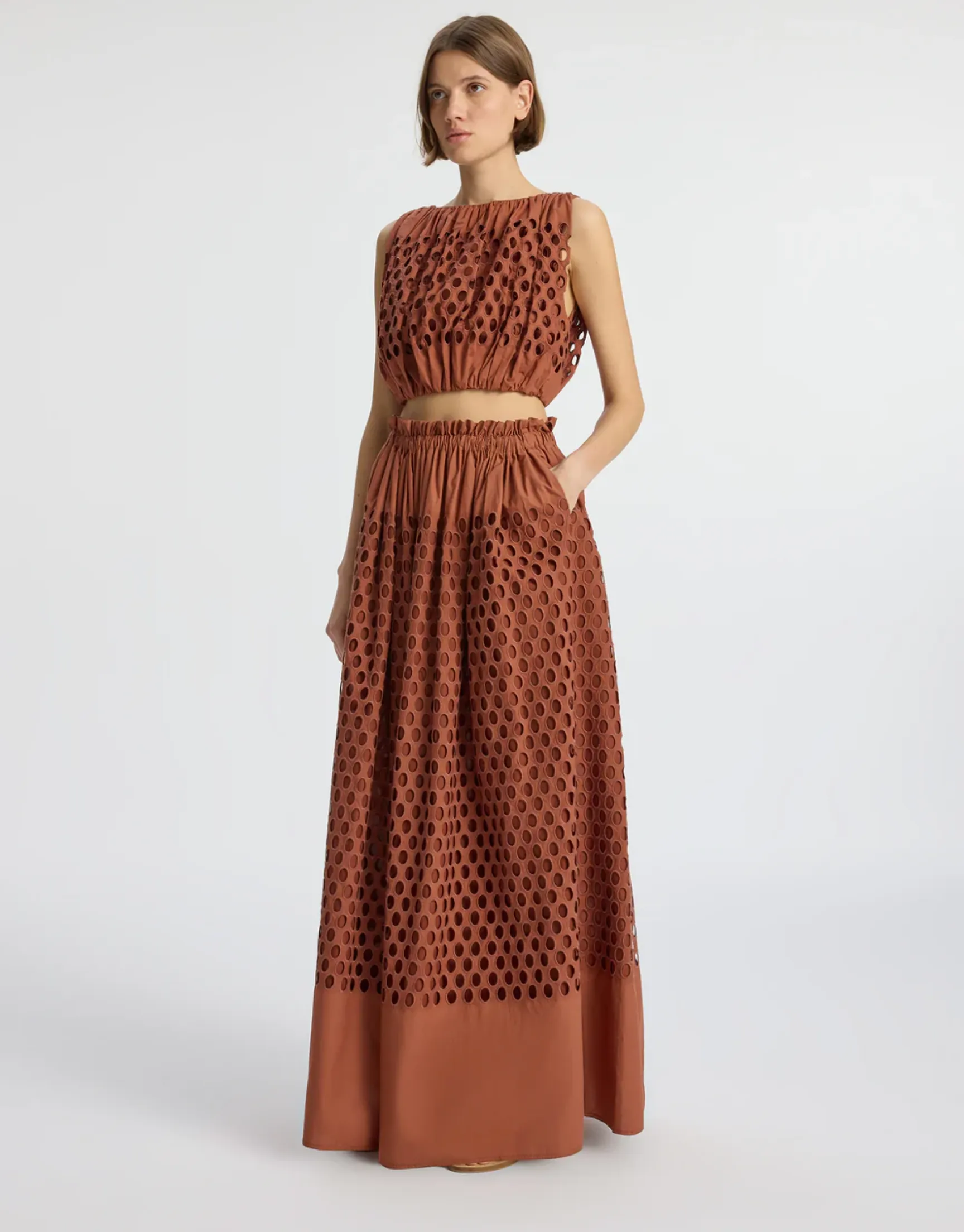 Flora Eyelet Maxi Skirt